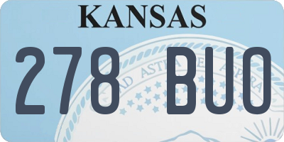 KS license plate 278BUO