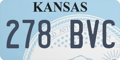KS license plate 278BVC