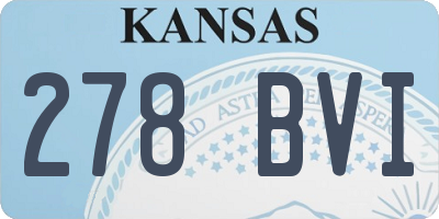 KS license plate 278BVI