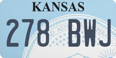 KS license plate 278BWJ