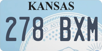 KS license plate 278BXM