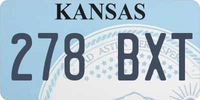 KS license plate 278BXT