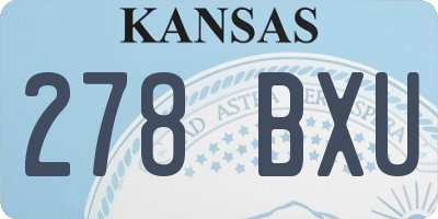 KS license plate 278BXU