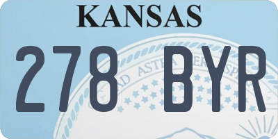 KS license plate 278BYR