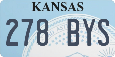 KS license plate 278BYS
