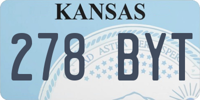 KS license plate 278BYT