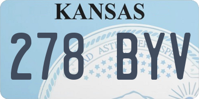 KS license plate 278BYV