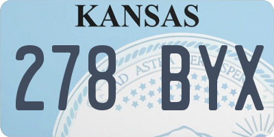 KS license plate 278BYX