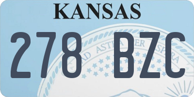 KS license plate 278BZC