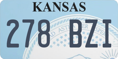 KS license plate 278BZI