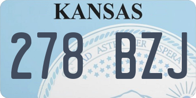 KS license plate 278BZJ