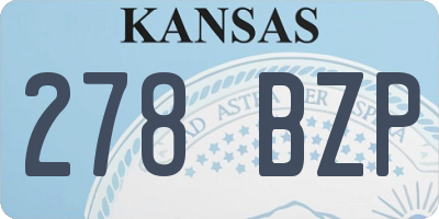 KS license plate 278BZP