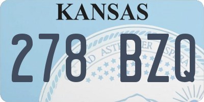 KS license plate 278BZQ