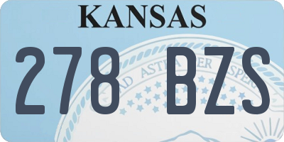 KS license plate 278BZS