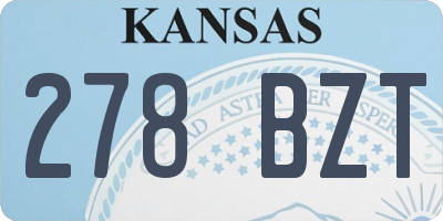 KS license plate 278BZT