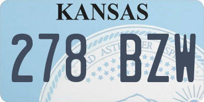 KS license plate 278BZW