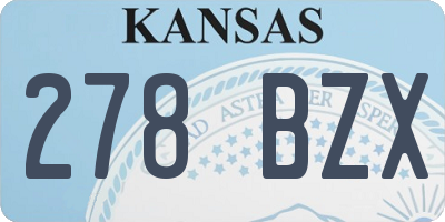 KS license plate 278BZX