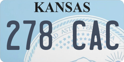 KS license plate 278CAC