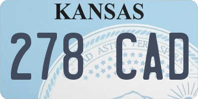 KS license plate 278CAD
