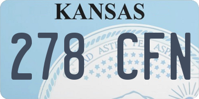 KS license plate 278CFN