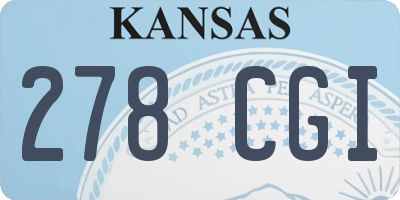 KS license plate 278CGI
