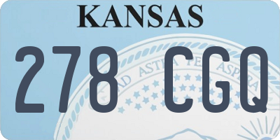 KS license plate 278CGQ