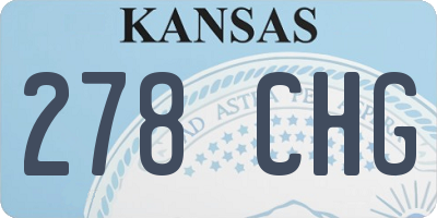 KS license plate 278CHG