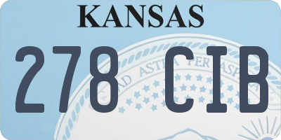 KS license plate 278CIB
