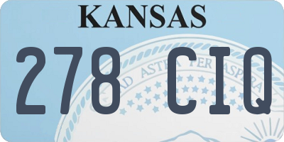 KS license plate 278CIQ