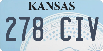 KS license plate 278CIV