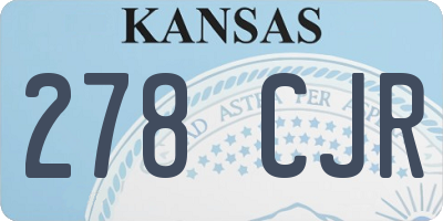 KS license plate 278CJR