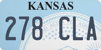 KS license plate 278CLA