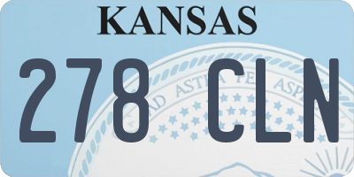KS license plate 278CLN