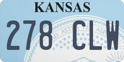 KS license plate 278CLW