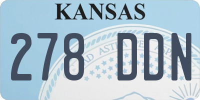 KS license plate 278DDN
