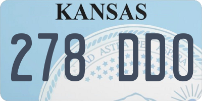 KS license plate 278DDO