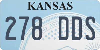 KS license plate 278DDS