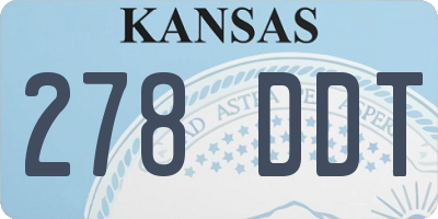 KS license plate 278DDT