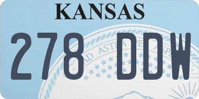 KS license plate 278DDW