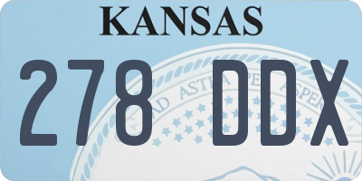 KS license plate 278DDX