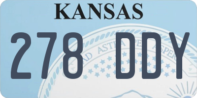 KS license plate 278DDY