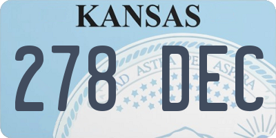 KS license plate 278DEC