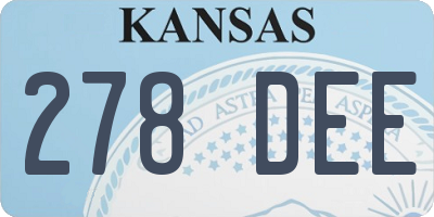 KS license plate 278DEE