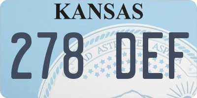 KS license plate 278DEF