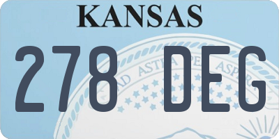 KS license plate 278DEG