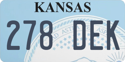 KS license plate 278DEK
