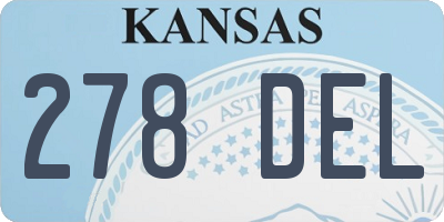 KS license plate 278DEL
