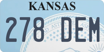 KS license plate 278DEM