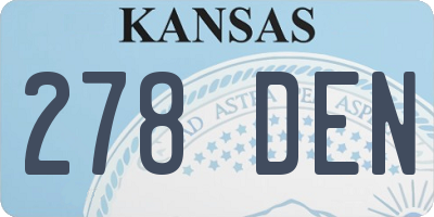 KS license plate 278DEN