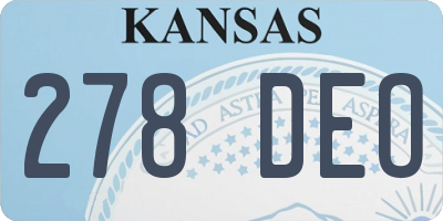 KS license plate 278DEO